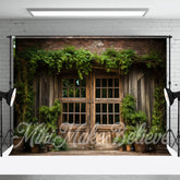 Aperturee - Wooden Foor Birck Wall Green Climber Spring Backdrop